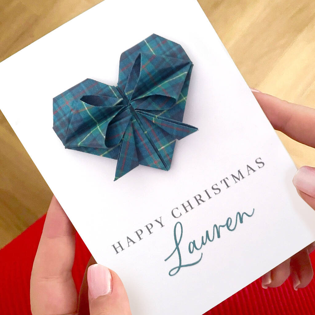 Ralph Lauren Style Origami Heart Christmas Card, 1 of 5