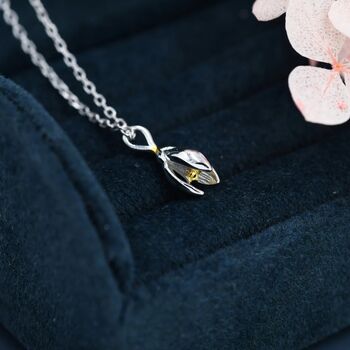 Snowdrop Flower Pendant Necklace In Sterling Silver, 5 of 11