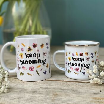 Keep Blooming Pressed Flower Enamel Mug, 5 of 7
