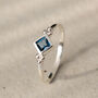 Divinity Princess Blue Topaz Ring Silver Or Gold Plated, thumbnail 1 of 11