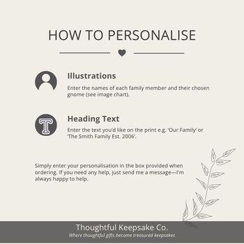 Personalised Scandinavian Gnome Family Tree Print | Family Keepsake, 4 of 10