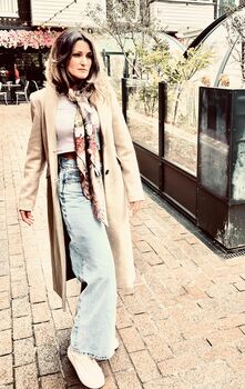 Out Of Time Extinct Animals And Endangered Leaves And Flowers 100% Silk Satin Scarf, 8 of 12