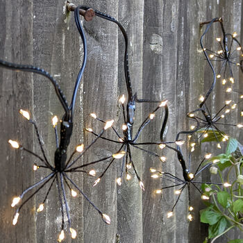 Indoor Outdoor Starburst Light Garlands Black Or Silver, 2 of 6