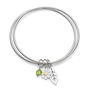 Daisy And Leaf Double Bangle In Silver And 18ct Gold, thumbnail 2 of 5