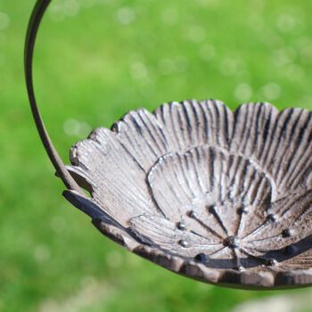 Personalised Iron Heart Garden Flower Bird Dish, 5 of 9