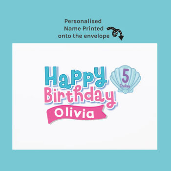 Personalised Mermaid Birthday Card For Any Age, 4 of 5