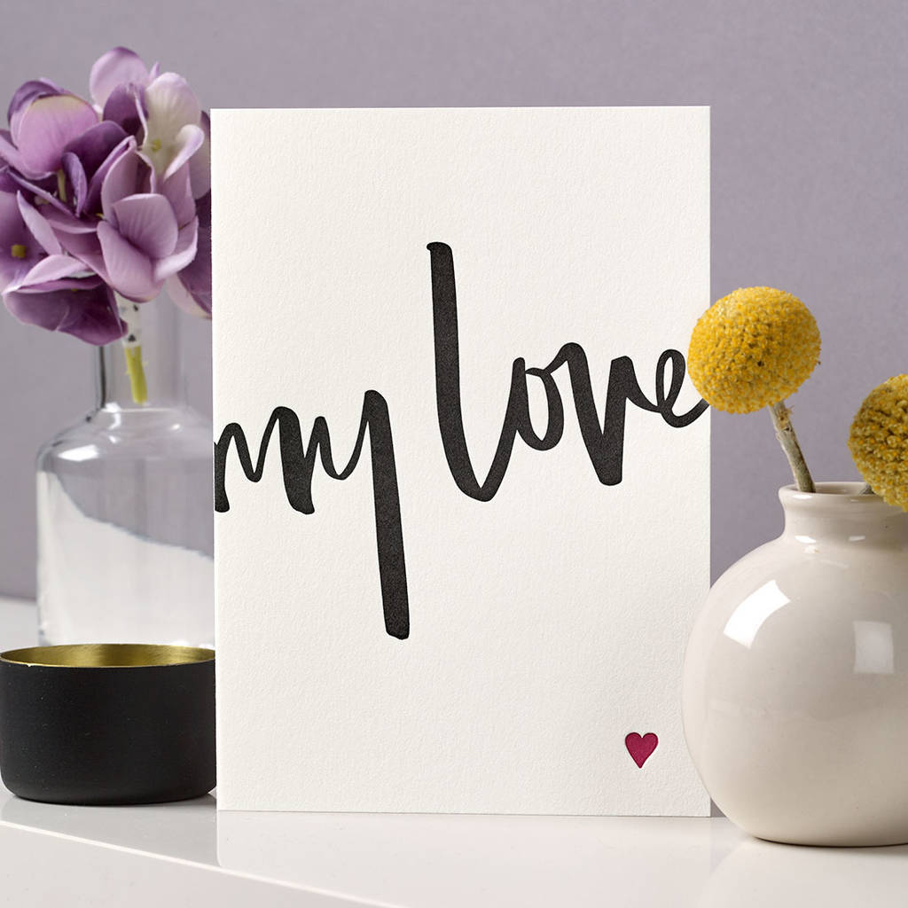 'My Love' Letterpress Valentine's Day Card, 1 of 4