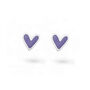 Mini Heart Studs With Amethyst Enamel, thumbnail 1 of 3