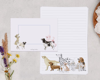 A5 Letter Writing Paper And Envelopes, Blue Dog Design, 5 of 7