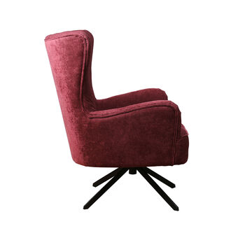 Gable Chenille Berry Red Armchair, 2 of 7