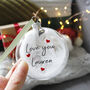 Love You Memory Feather Christmas Bauble, thumbnail 5 of 9