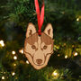 Siberian Husky Dog Wooden Christmas Decoration, thumbnail 4 of 5