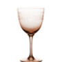 A Set Of Four Rose Wine Glasses With Ovals Design, thumbnail 1 of 2