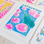 Anthurium Flower Risograph Art Print, thumbnail 2 of 3