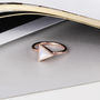 18ct Rose Gold Plated Triangle Moonstone Ring, thumbnail 2 of 5