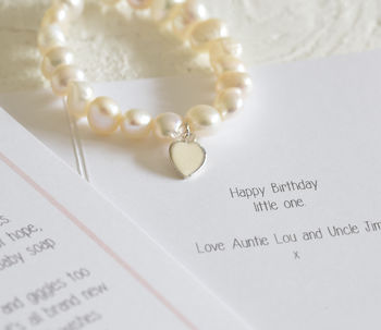 Personalised New Baby Girl Bracelet And Poem, 4 of 9