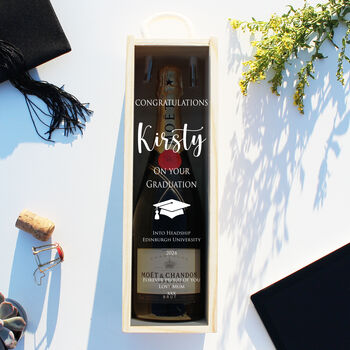 Personalised Graduation Wooden Bottle Gift Box, 4 of 8