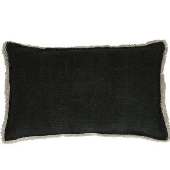 Dara Black Cotton Cushion, 30 X 50, 4 of 8