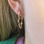 Gold Plated Huggie Hoop Chain Earrings, thumbnail 4 of 9