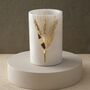 Large White Marble Vase With Gold Wheat Motif, thumbnail 1 of 2
