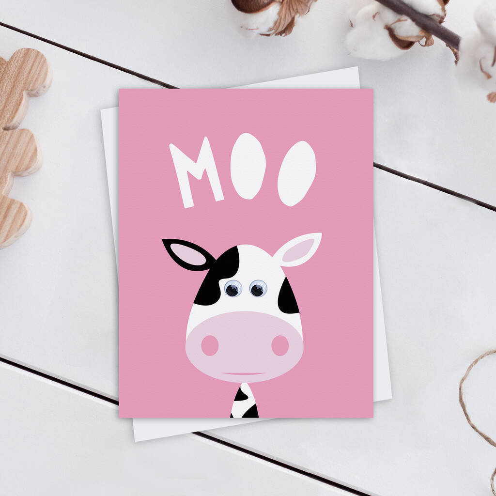 Cow 'Moo' Birthday/Thank You Card, 1 of 3