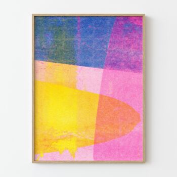 Abstract Riso Print Pink, Yellow, Blue, 5 of 5
