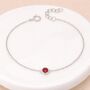 Personalised Sterling Silver July Birthstone Ruby Bracelet, thumbnail 3 of 11