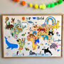 World Map Giclee Print Of Creatures Great And Small, thumbnail 5 of 12