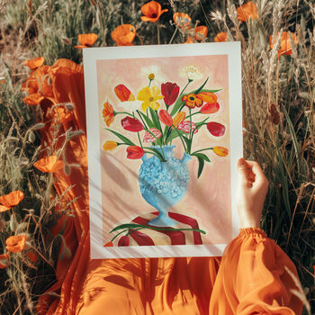Poppies And Tulips Wall Art | Hand Painted Floral Print, 2 of 10