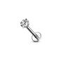 Square Solitaire Threaded Labret Piercing, thumbnail 2 of 5