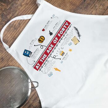 Personalised 40th Birthday White Apron, 6 of 11