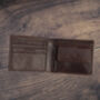 Men's Dark Brown Wallet Luxury Italian Leather Bifold Rfid Protected, thumbnail 5 of 8