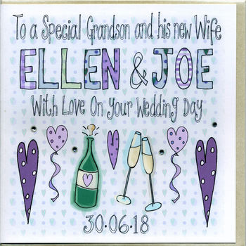 Personalised Granddaughter Or Grandson Wedding Card, 2 of 2