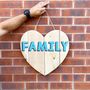 Family Reclaimed Wooden Heart, thumbnail 2 of 2