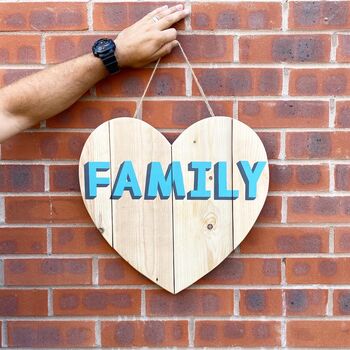 Family Reclaimed Wooden Heart, 2 of 2