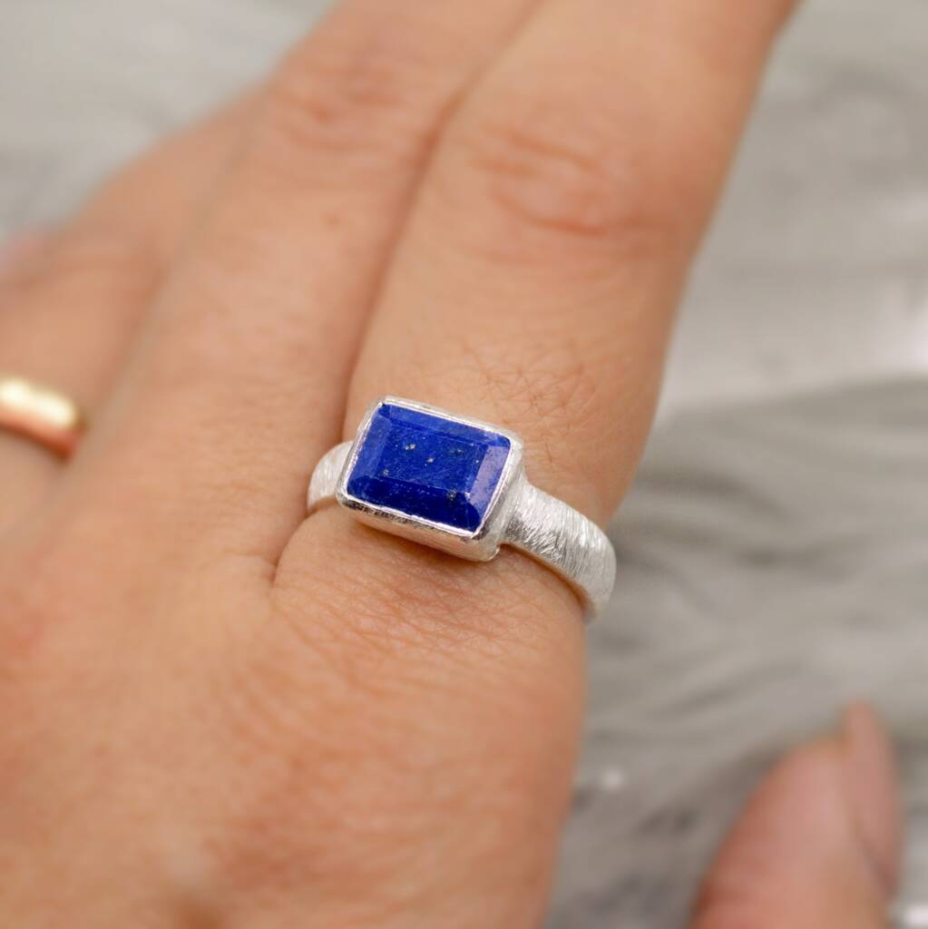 Lapis Lazuli Ring: Sterling Silver, December Birthstone, 1 of 10