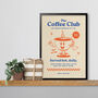 Coffee Club Retro Wall Art Poster Print, thumbnail 2 of 12