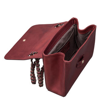 Women's Luxury Leather Chain Crossbody Handbag 'Perano', 8 of 12