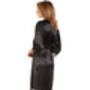 British Made Black Short Satin Dressing Gown With Lace Detail Ladies Size Eight To 28 UK, thumbnail 5 of 5