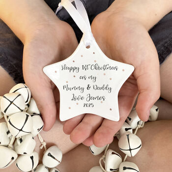 Happy 1st Christmas As My Mummy And Daddy Personalised Keepsake, 4 of 6
