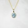 Aquamarine March Birthstone Gold Solitaire Pendant, thumbnail 1 of 6