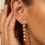 Moissanite Gold Or Silver Drop Tennis Earrings, thumbnail 3 of 9