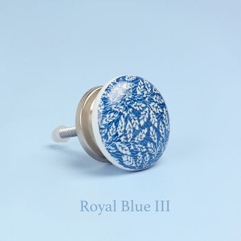 Royal Blue Ceramic Door Knobs Cupboard Door Handles, 4 of 5