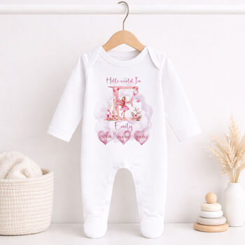 Personalised Fairy Birth Announcement Baby Grow, 3 of 7