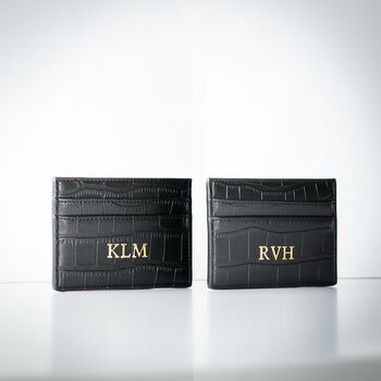 Personalised Faux Croc Leather Card Holder, 3 of 6