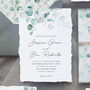 Greenery Watercolour Wedding Invitations, thumbnail 2 of 8
