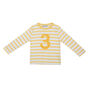 Buttercup + White Breton Striped Number/Age T Shirt, thumbnail 5 of 7