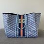 Personalised Geometric Coral Stripe Tote Bag Set, thumbnail 2 of 5