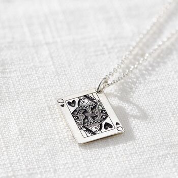 Queen Of Hearts Playing Card Charm Necklace, 2 of 5