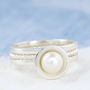 Pearl Stacking Ring Set. Sterling Silver, thumbnail 1 of 12